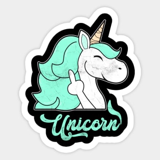 Cute Unicorn Middle Finger Sticker